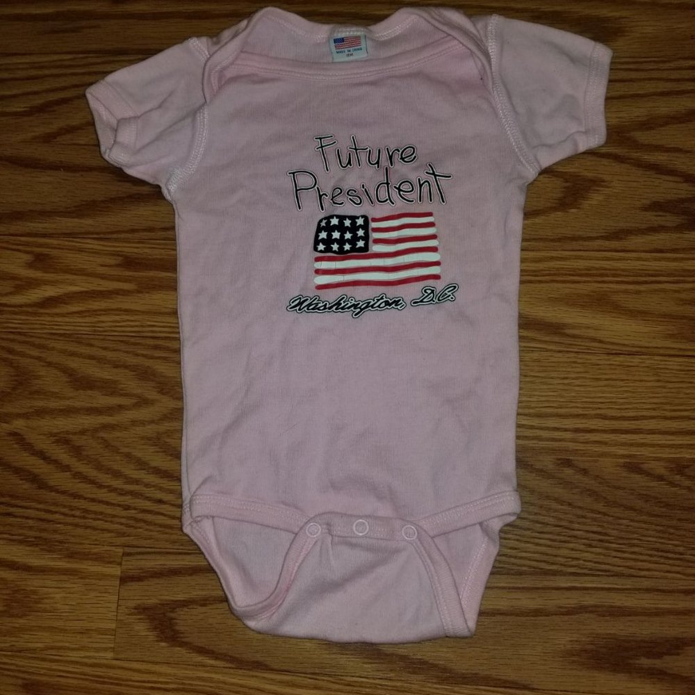 Future President pink onesie